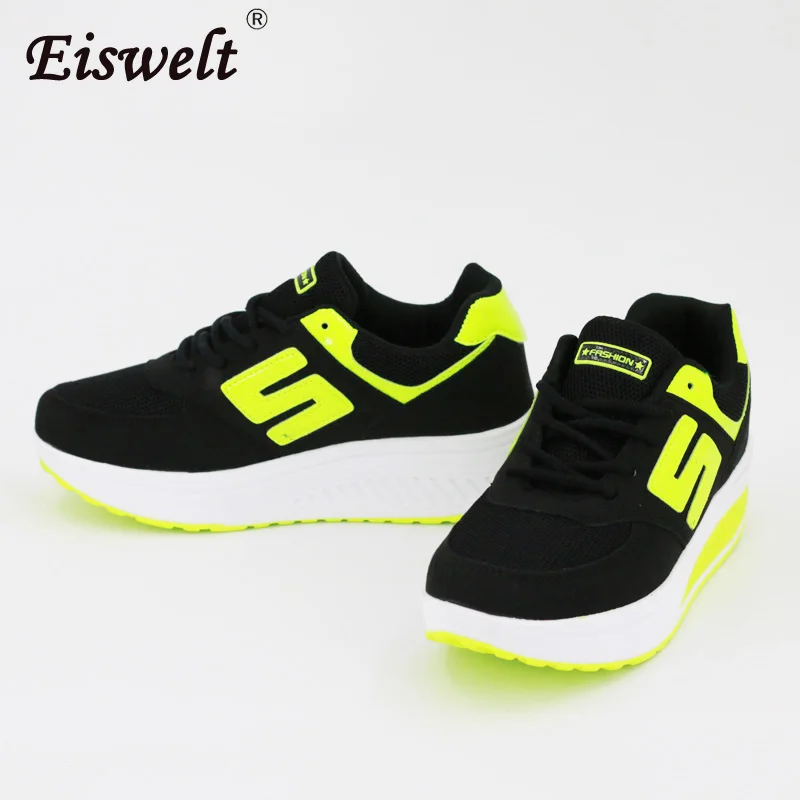 

EISWELT 2018 Hot Sale Women Shoes Breathable Platform Shoes Cross-tied Patchwork Spring Autumn Walking Shoes Sneakers#XH019