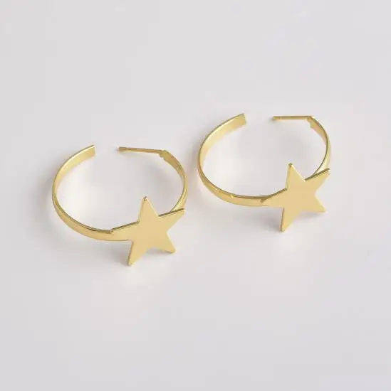 Новинка 618, модные серьги со звездами, минималистичные женские серьги со стразами, ювелирные изделия, подарок E5308 - Окраска металла: gold