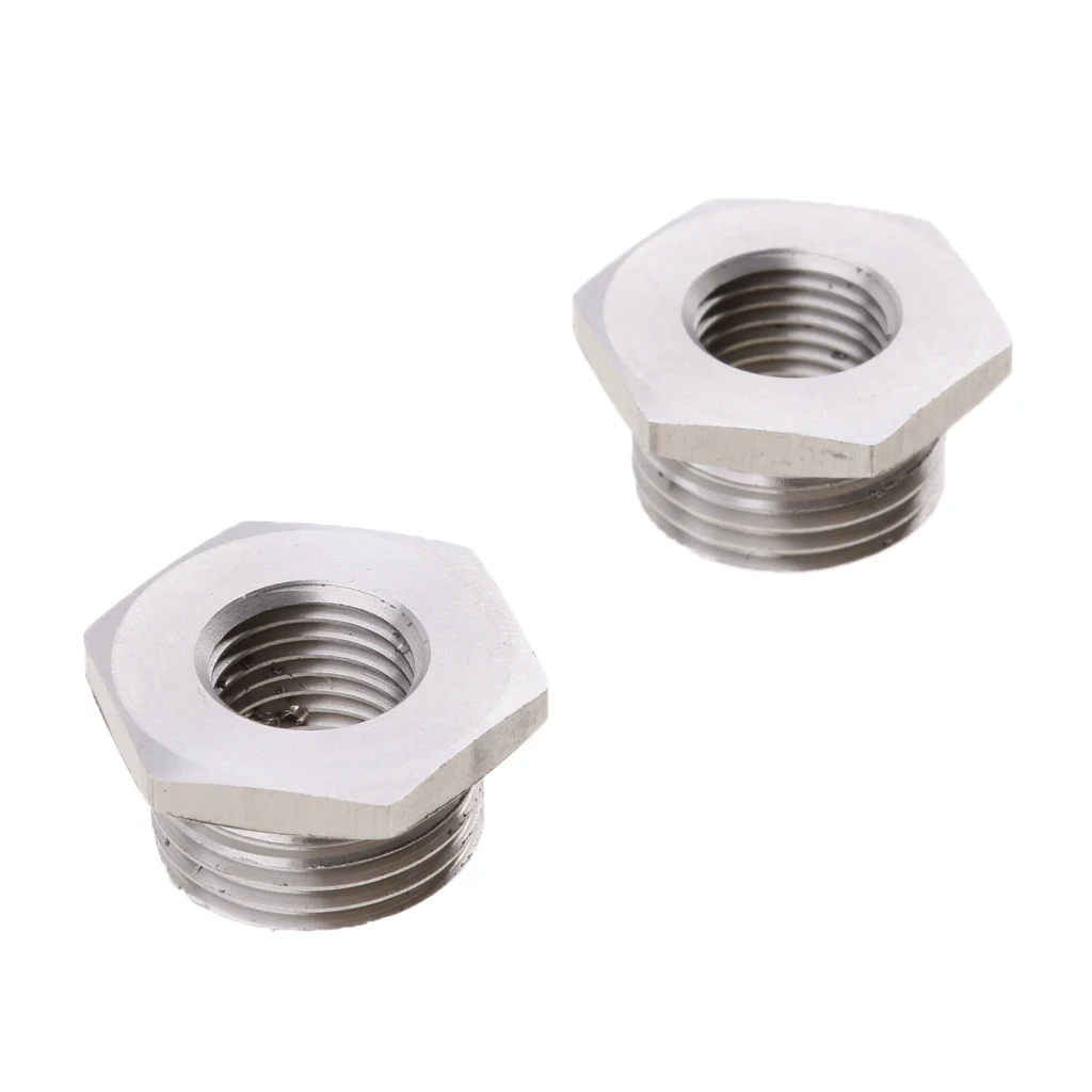 

2 Pcs Reduce O2 Sensor Ports Bung Adapters 18 to 12mm Fitting Stainless Steel for Harley Auto Replacement