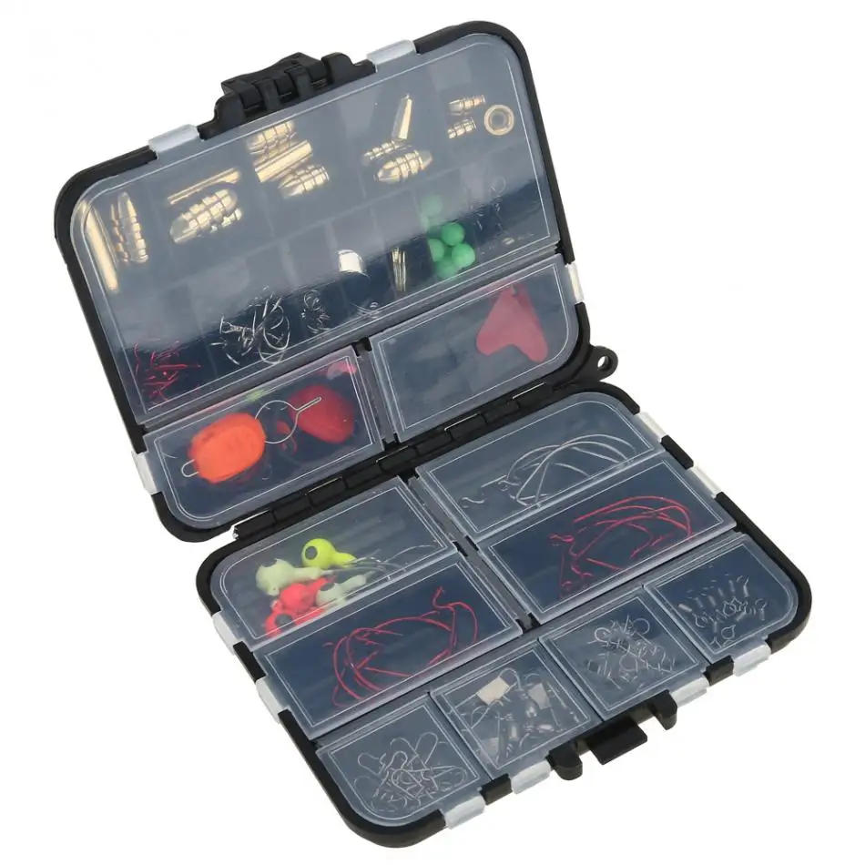

20 Kinds 128Pcs/Lot Multi Grid Box Fishing Lure Fishing Accessory Tool Storage Box Case Hooks Swivels Stopper Connectors Box Kit