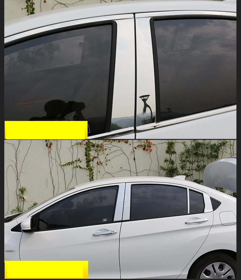 Для Honda City 2014 2018 Высококачественная Автомобильная оконная обшивка из нержавеющей