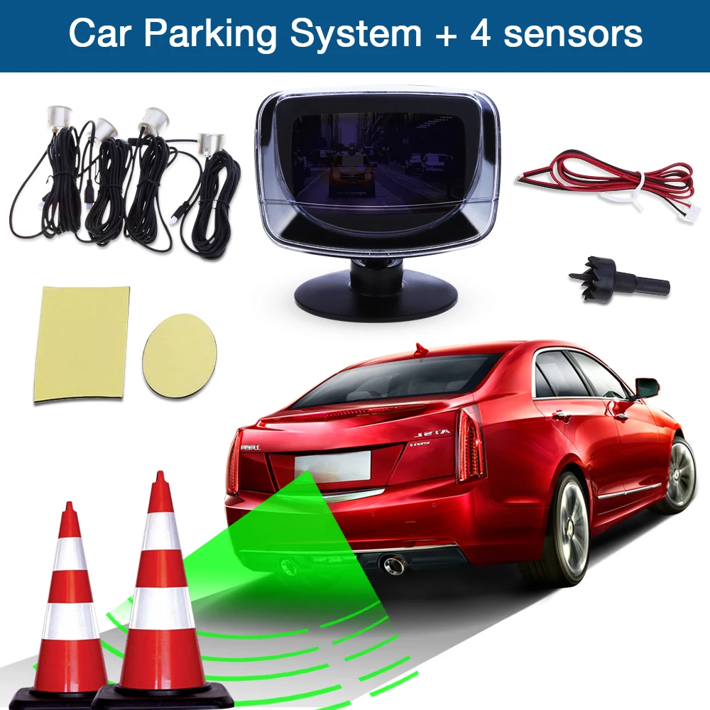 Prix pour Chaude Voiture Parking Capteur D'alarme Détecteur De Radar LED Affichage Écran 4 Capteurs Moniteur Auto Reverse Sauvegarde Système Kit D'alarme Alerte Prix pour Chaude Voiture Parking Capteur D'alarme Détecteur De Radar LED Affichage Écran 4 Capteurs Moniteur Auto Reverse Sauvegarde Système Kit D'alarme Alerte