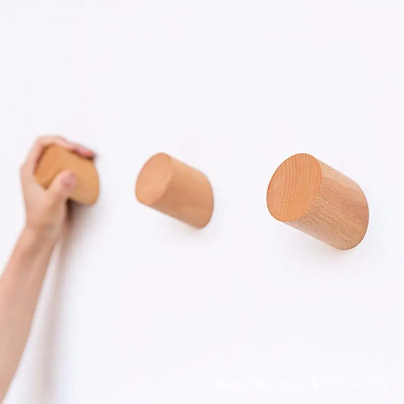 

Hot Natural Wooden Coat Hook Study Wall Mounted Clothes Scarf Hat Bag Storage Hanger XJS789