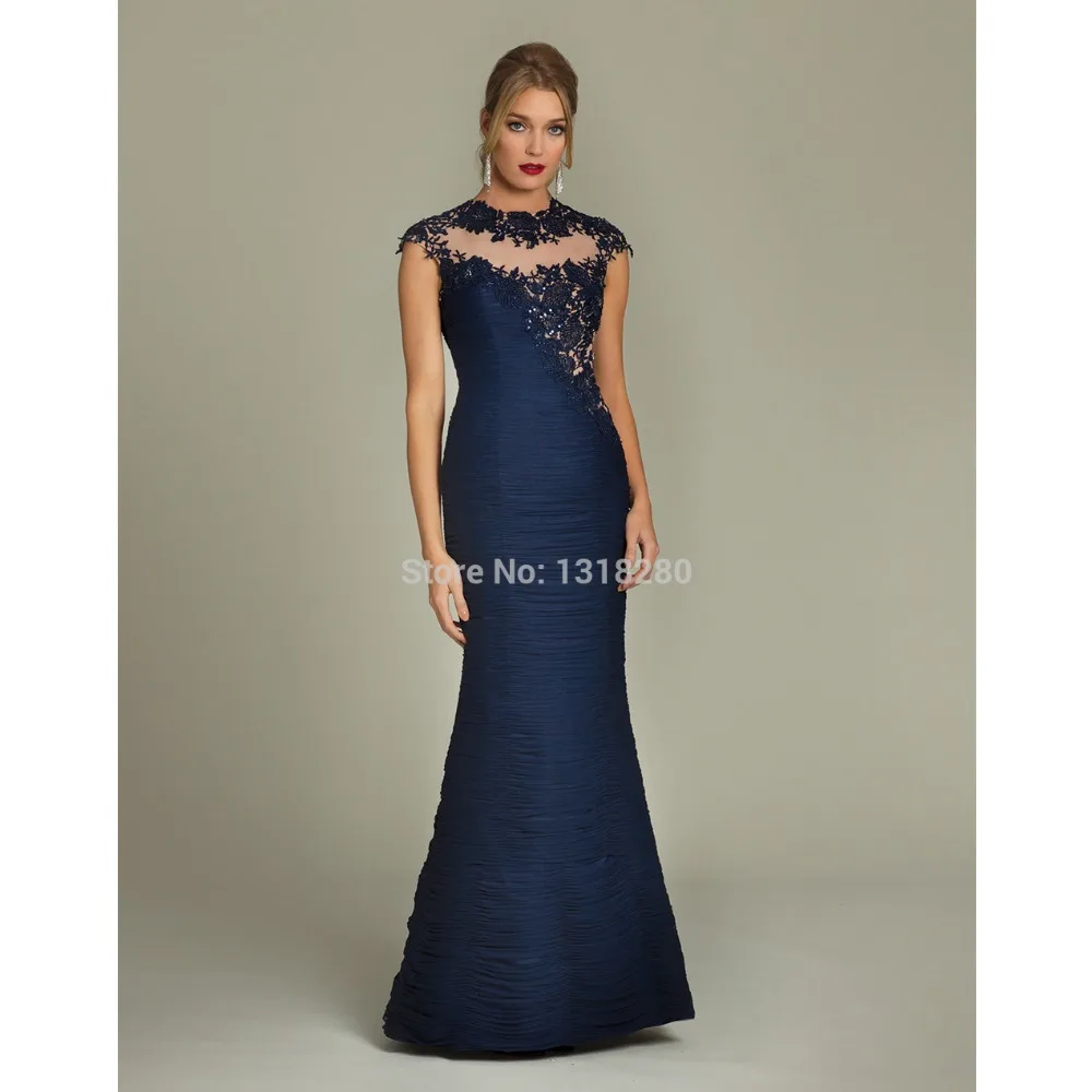 midnight blue evening gown