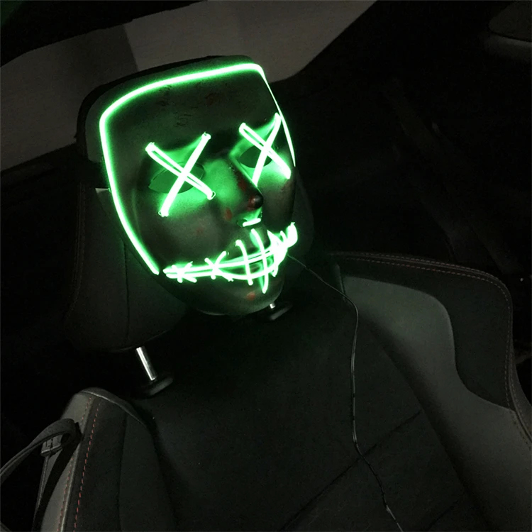 Мотоциклетная маска для лица, светодиодный светильник, проводные маски, модифицированный защитный светодиодный, люминесцентные маски для автомобилей, мотоциклов, 8 цветов