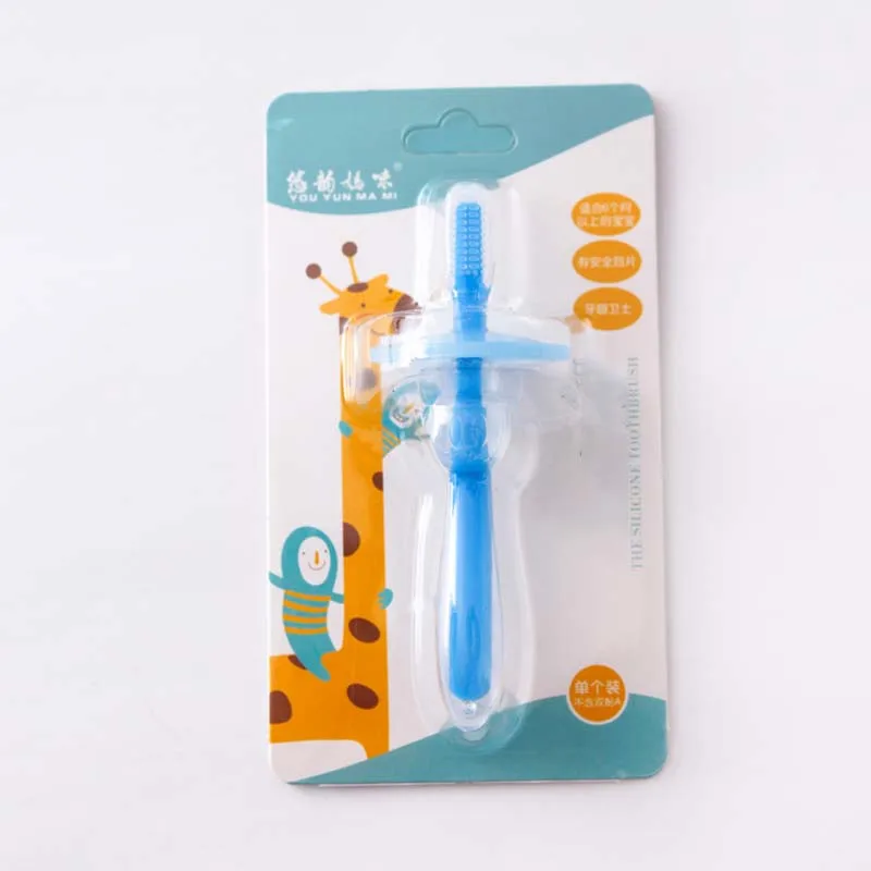 1PC Kids Soft Solid ColorSilicone Training Toothbrush Baby Children Dental Oral Care Tooth Brush Tool Baby Kids Teething Teether