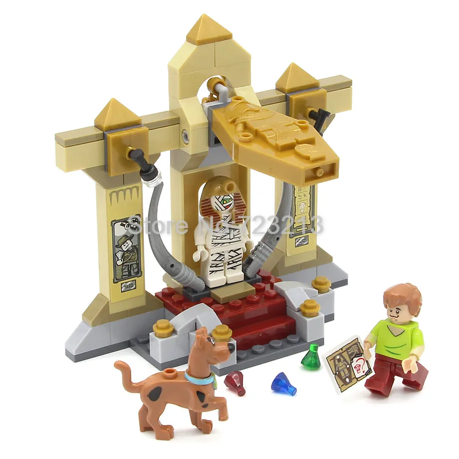

109Pcs Halloween Shaggy Cartoon Scooby Doo Pharaoh Fred Egypt Mummy with Figure Building Blocks Sets Models Toys for Children