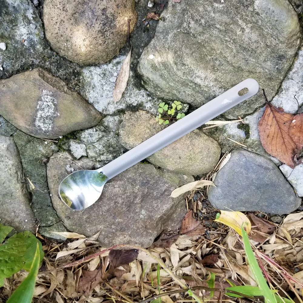 Titanium Spoon Outdoor Camping Tableware Long-handled Spoon Spork 215mm Length camping cutlery portable tableware portable cutlery titanium tableware