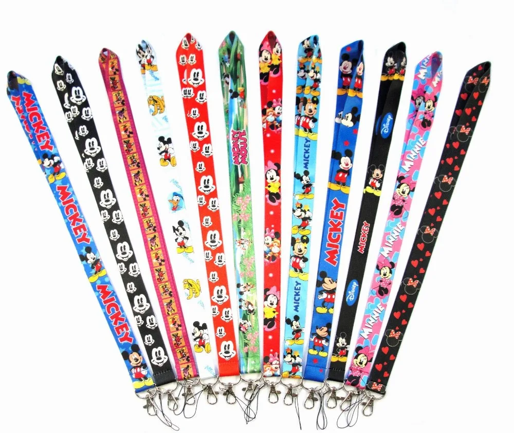 

Mickey&Minnie Mouse Neck Strap Lanyard for keys ID Card Mobile Phone Strap USB badge holder DIY Hang Rope Keychain Lanyards