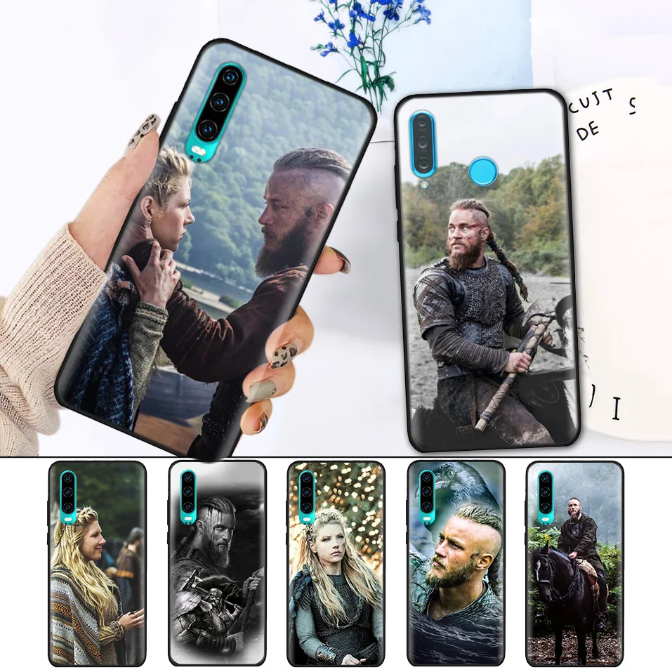 

Black Silicone Cover Case for Huawei P30 P20 P10 Mate 20 10 Lite Pro Nova 4 4E 3E P Smart 2019 Plus Shell Vikings Travis Fimmel