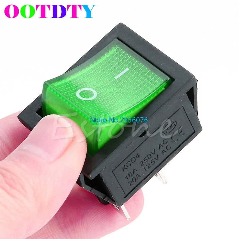 

Mains 4pin Snap-in illuminated Rocker Switch 125V 250V/16A DPST ON-OFF APR24_0