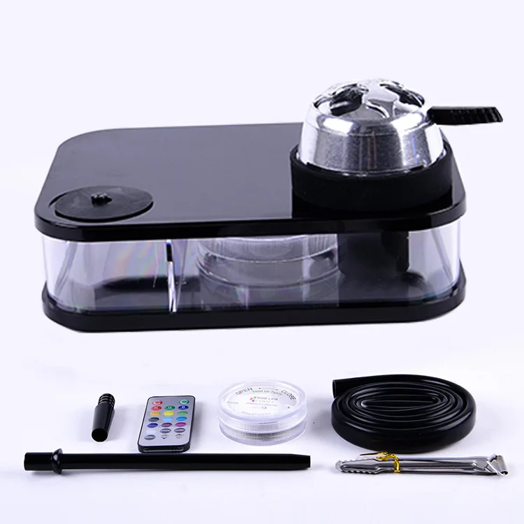 

Arab Acrylic Hookah Shisha Kit with LED Light Narguile Nargile Completo Smoking Water Pip Smoke Starter Party Gifts