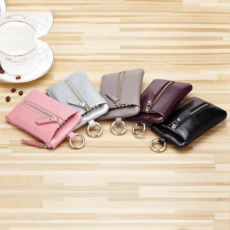 Slim Coin Purse Women Purse Wallet Card Holder Zipper Key Ring Women Bag Pink Cash Card Package Student Girl Purse Money Bags