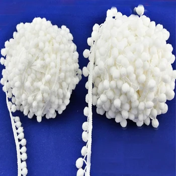 

10 Yards Tiny Pom Pom Trim (two size) Mini White Pompom Polyester Trim Ball Lace Sewing Embroidered Accessories Handmade Decor