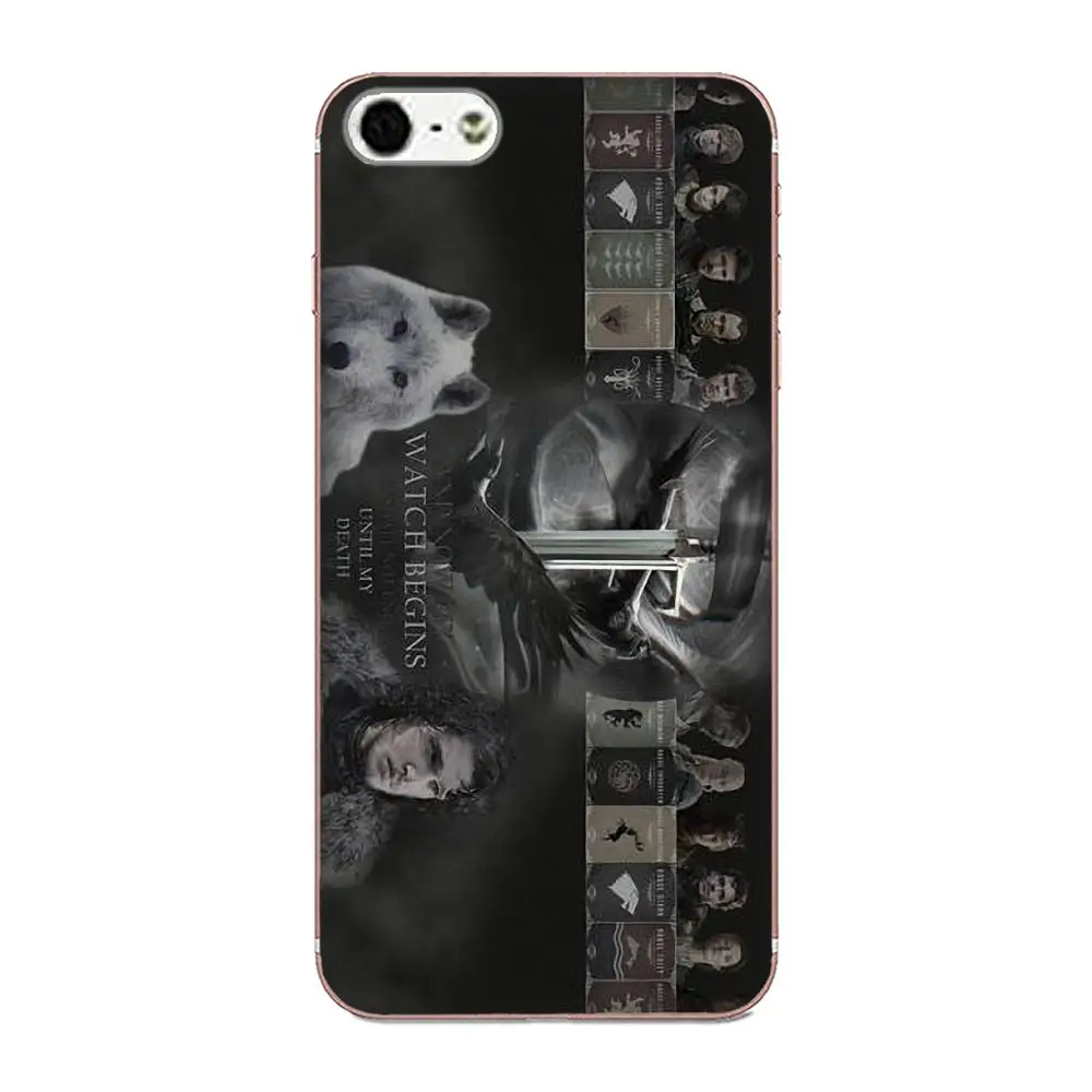Ночные часы Jon Snow мягкие ТПУ чехлы для мобильных телефонов Apple iPhone 4 4S 5 5C 5S SE 6 6S 7 8 Plus