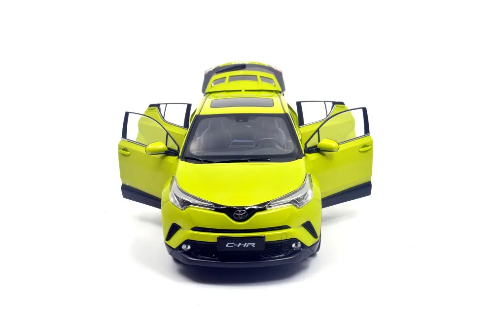 Модель Paudi 1/18 1:18 Масштаб Toyota C-HR CHR желтый внедорожник литой модельный автомобиль игрушка, модель автомобиля двери открытые