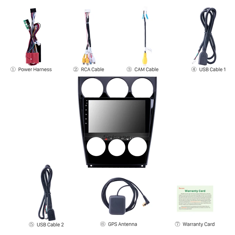 Perfect Seicane Android 8.1 Car GPS multimedia player for Old Mazda 2004-2014 2015 6 Support Steering Wheel Control OBD2 Carplay DVR 1
