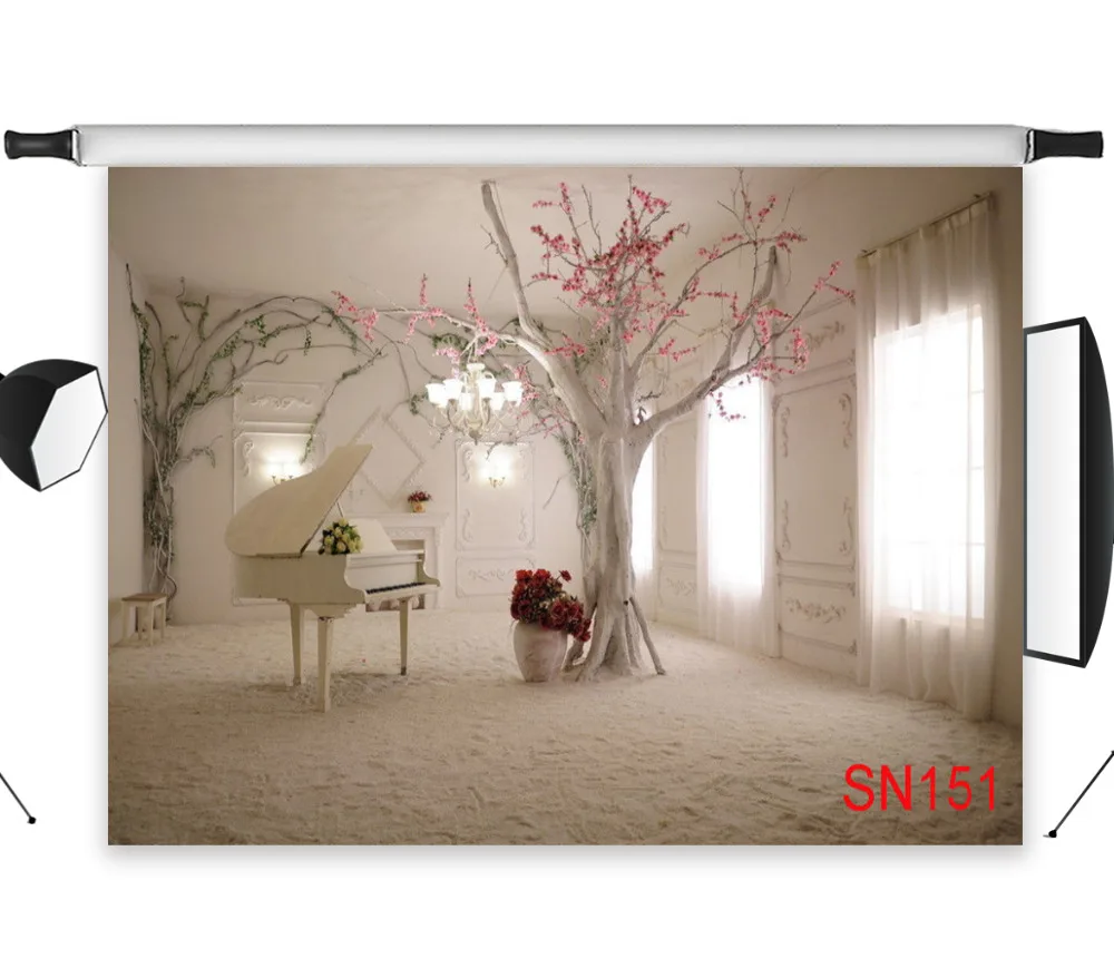 

Seamless Washable No Crease Polyester Backdrop Decor Background Photography Studio Props Indoor Flower Tree Photographic Photo