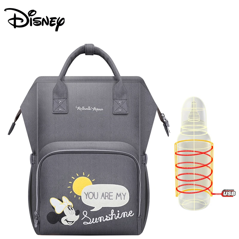 

Disney 2018Upgraded version Thermal Insulation Bag High-capacity Baby Feeding Bottle Bags Diaper Bags Oxford USB Insulation Bags