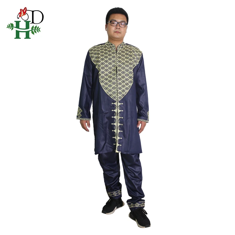 H & D Dashiki/мужская одежда Bazin Riche Одежда в африканском стиле Ropa Africana Hombre Комплект из
