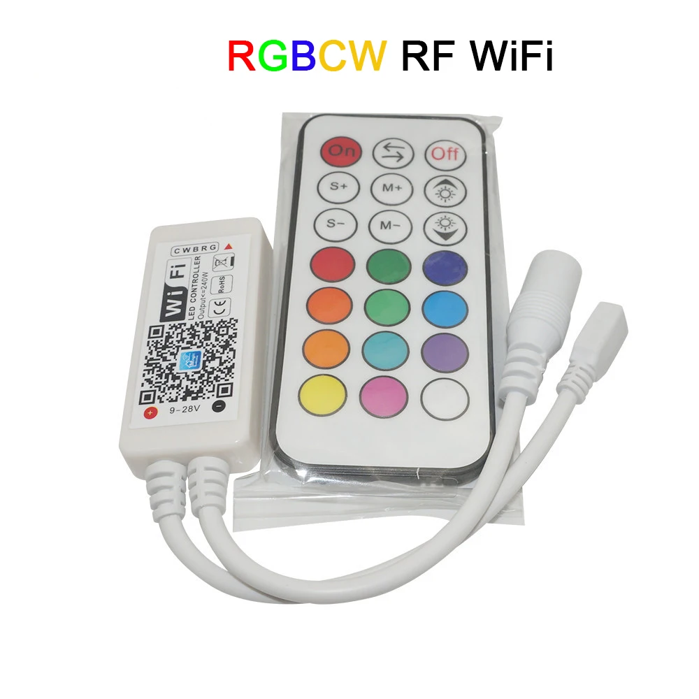 DC12-24V мини RGB RGBW RGBCW wifi Светодиодная лента контроллер IR RF пульт дистанционного музыкального времени 3ch 4ch 5ch 5 V wifi контроллер полосы по телефону AP