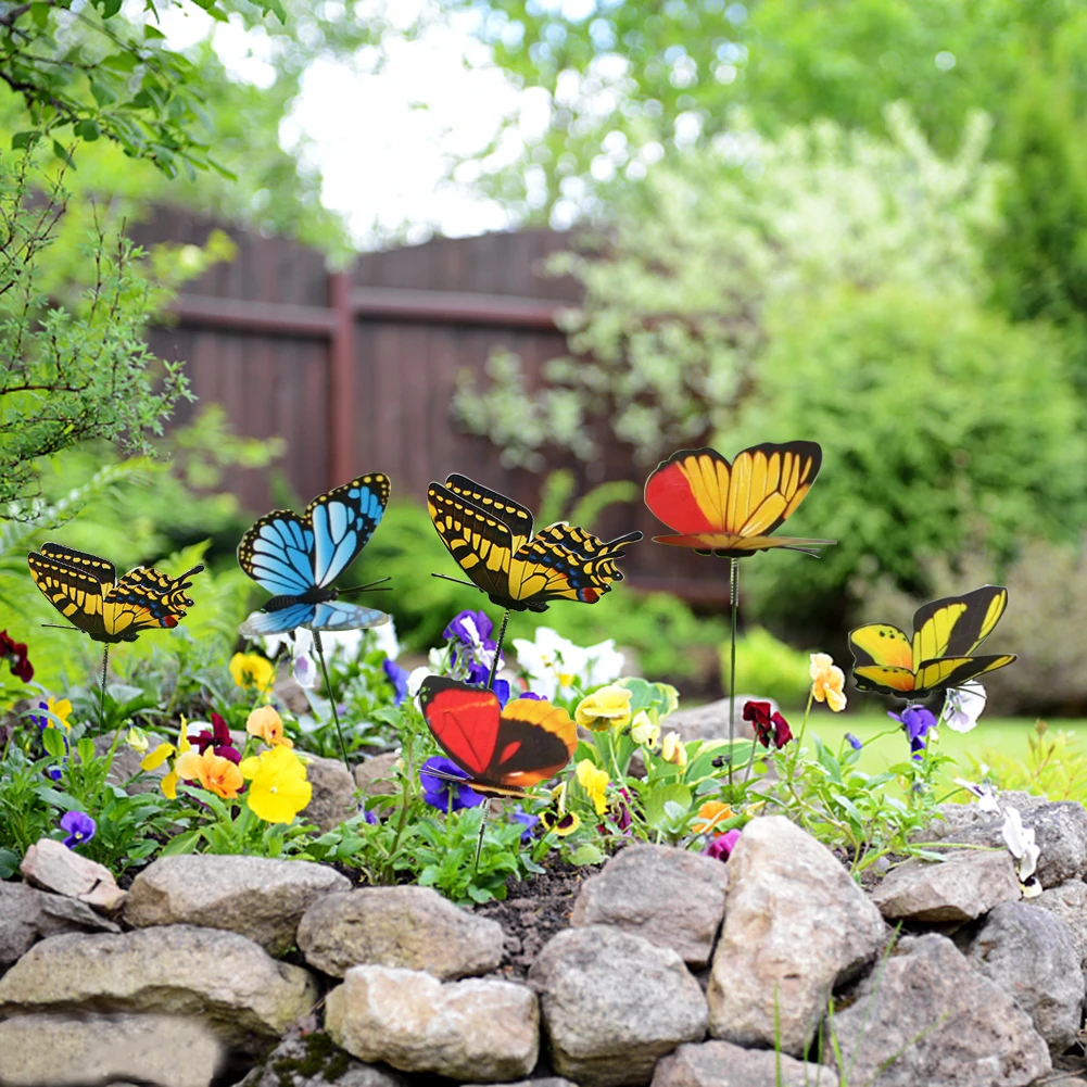 25 шт./партия, искусственные украшения для сада с бабочками, имитация банкнот, украшение для газон, искусственные украшения, случайный цвет