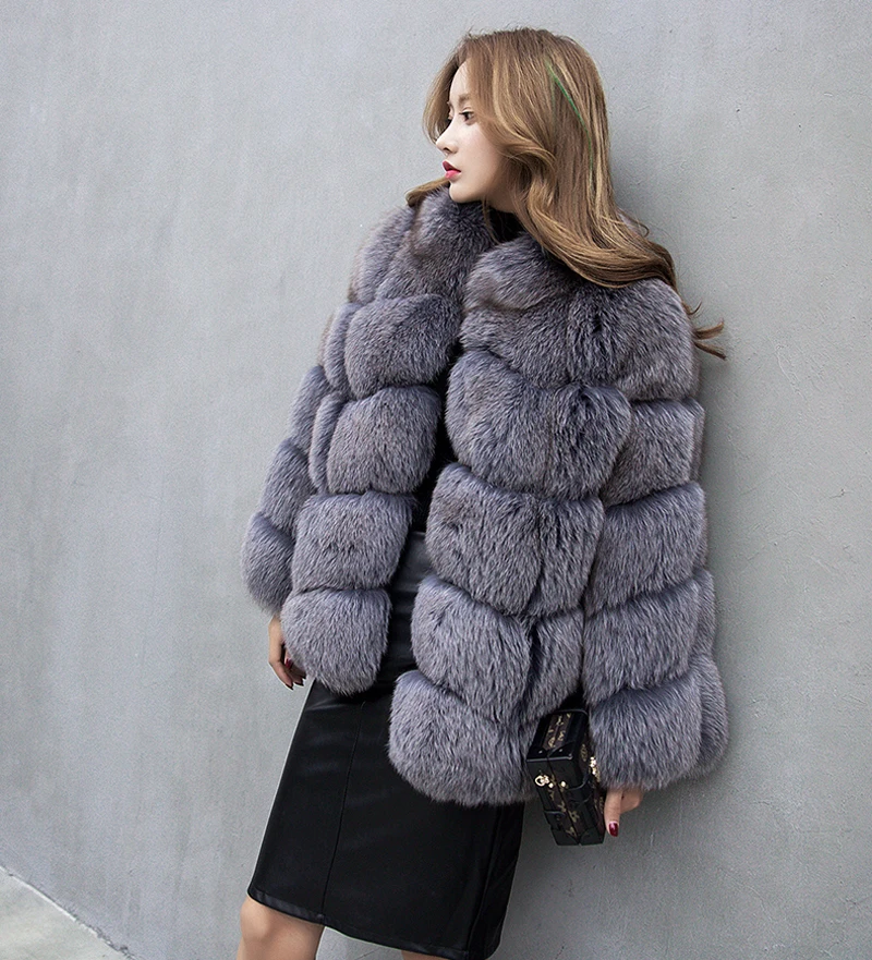 Hot sale warm winter Overcoat fashion fox fur coat large size women's faux fur coat women