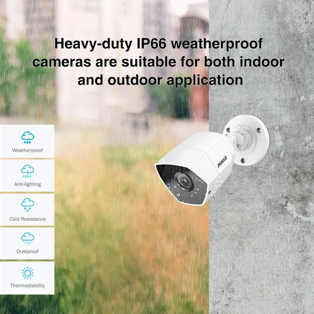  ANNKE FHD 4CH 5in1 3MP Home Outdoor CCTV Security System Kit With 3MP Surveillance Bullet Weatherpr