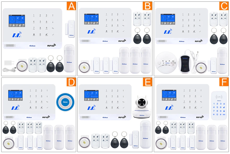 Marlboze беспроводная домашняя Безопасность GSM wifi GPRS сигнализация Система IOS Android приложение дистанционное управление RFID карта PIR датчик двери датчик комплект
