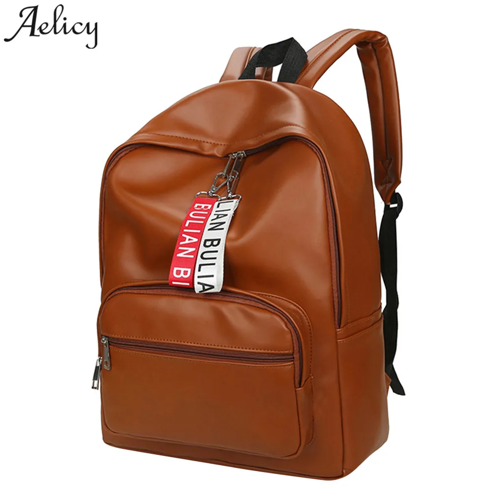

Aelicy Men women Backpack versatile Leather Travel backpacks women Large Capacity girls School Bags male 2020 new mochilas mujer