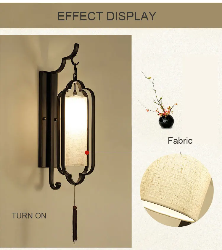 Китайский минималистичный настенный светильник для гостиной, бра, современный прикроватный светильник для спальни, настенный светильник