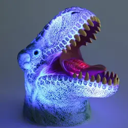 Glow Творческий красочные 3D большой рот динозавров атмосфера Night Lights пародия похлопал огни стол настольные лампы детская игрушка в подарок