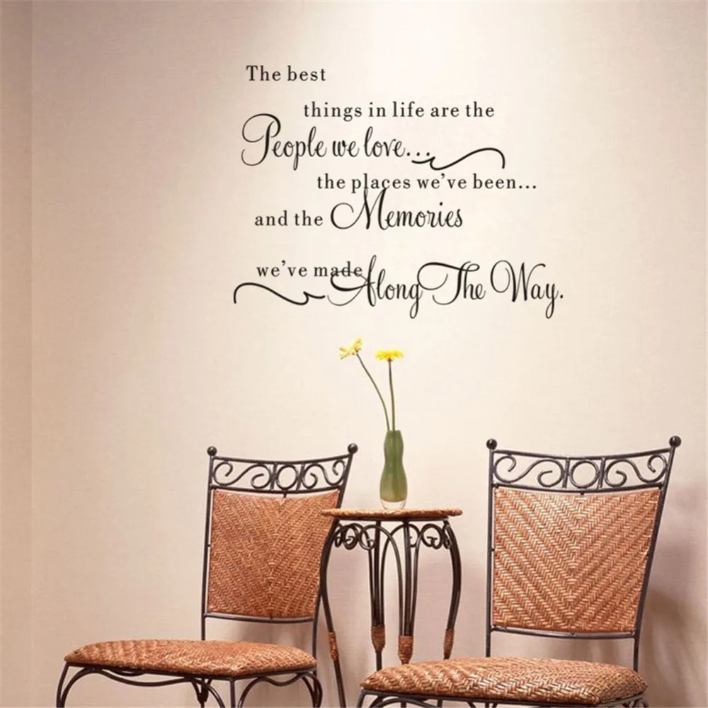 Aliexpress Buy "The Best Things" Wall Stickers Removable English Words Bedroom Living Room Sofa Background Wall Papers Home Decorations from Reliable