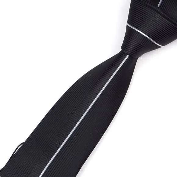 Высокое качество, галстуки для мужчин, Шелковый, 6 см, тонкий мужской галстук, s, модный, для свадьбы, тощий, узкий галстук, бренд, в полоску, галстуки, черный