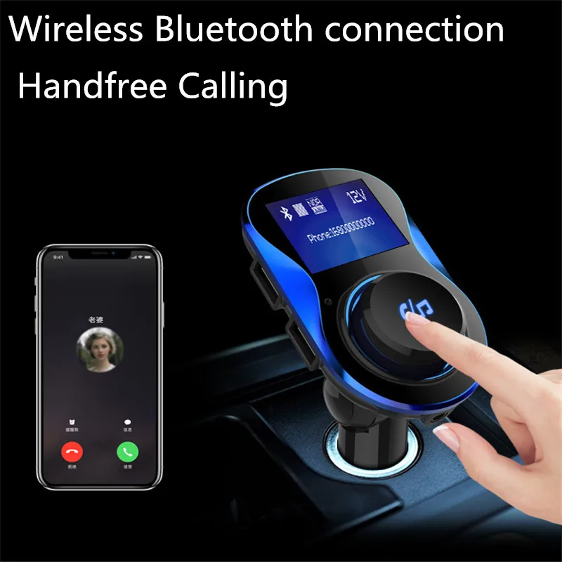 Универсальный Автомобильный MP3-плеер Bluetooth Hands-free, автомобильный fm-передатчик, двойное USB Автомобильное зарядное устройство 3.1A, напряжение дисплея