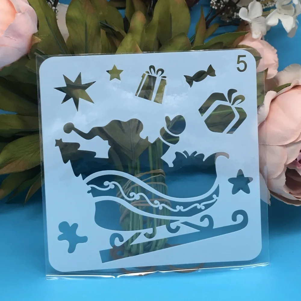 

5inch Christmas Santa Clause DIY Layering Stencils Wall Paint Scrapbook Coloring Embossing Album Decorative Paper Card Template