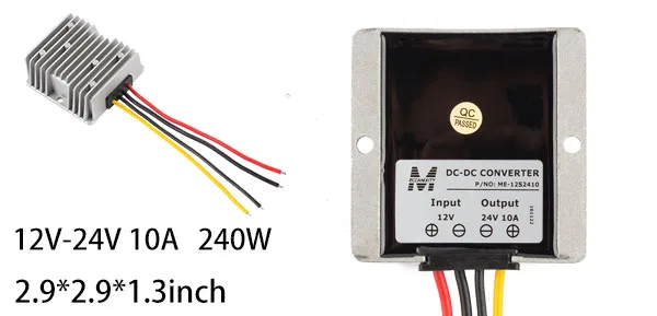 Power Converter Regulator DC 12V(10V~16V) Step-Up to DC 24V 10A 240W Waterproof Voltage Convert Transformer