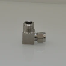 Нержавеющая 90 градусов компрессионный адаптер, 1/" NPT Мужской x 3/8" компрессия, Homebrew фитинг