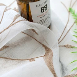 Simple Modern Embroidered White Tulle Gauze Curtains for Living Room Bedroom Leaf Pastoral Sheer Cortina Fabrics Customized Simple Modern Embroidered White Tulle Gauze Curtains for Living Room Bedroom Leaf Pastoral Sheer Cortina Fabrics Customized