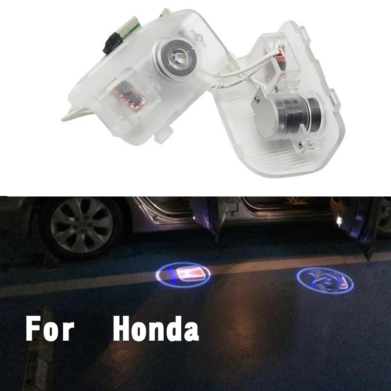 No Drill LED Door Projector Logo Light HD For Honda Accord CR-Z Odyssey Spirior
