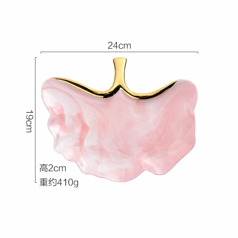 Нордический стиль, мраморный узор, золотой край, керамический поднос для хранения ювелирных изделий, косметический поднос для хранения, тарелка для фруктов, пирожных, тарелка для десерта - Цвет: A--Pink--S