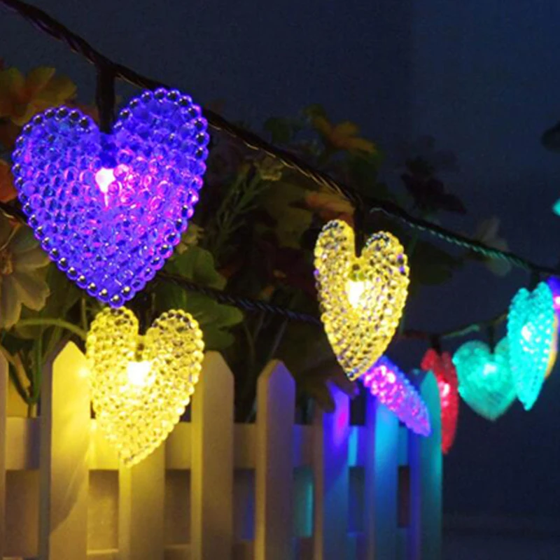 30LED Солнечная Любовь Сердце гирлянда света сказочные огни наружная
