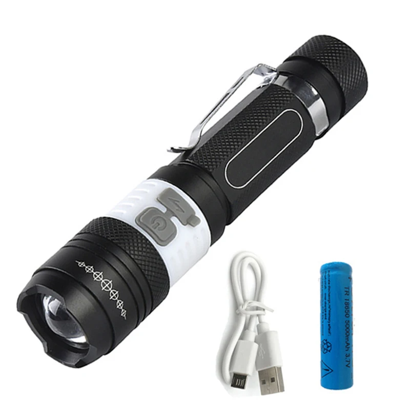 

3 Mode USB Rechargeable LED Flashlight with 2500mAh 18650 rechargeable battery