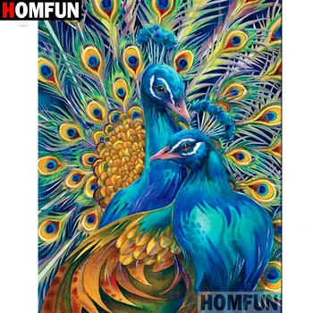 

HOMFUN Full Square/Round Drill 5D DIY Diamond Painting "Animal peacock" Embroidery Cross Stitch 5D Home Decor Gift A16436