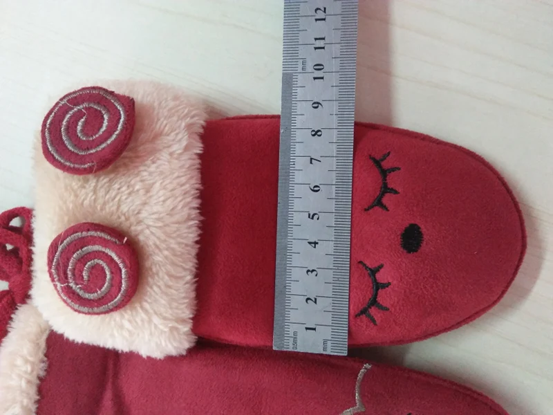 Fashion Lovely Children's Winter Thick Cashmere Warm Cartoon Rabbit Bear Suede Leather Gloves Boy/Girl Faux Sheepskin Glove 100A mens suede gloves