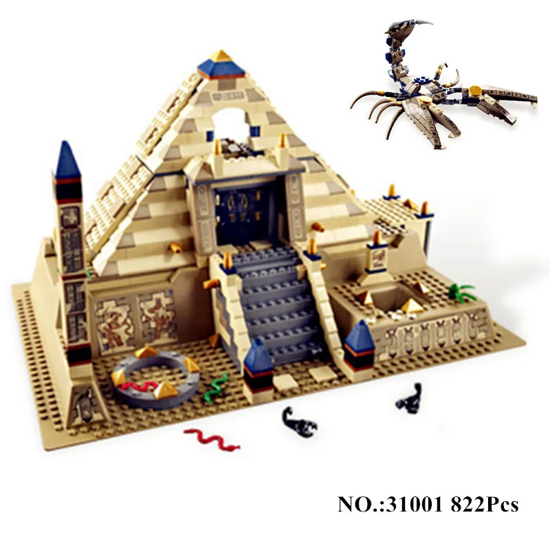 

IN STOCK 31001 822Pcs Egypt Pharaoh Series The Scorpion Pyramid Children Educational Building Blocks Bricks lepin Toys Model