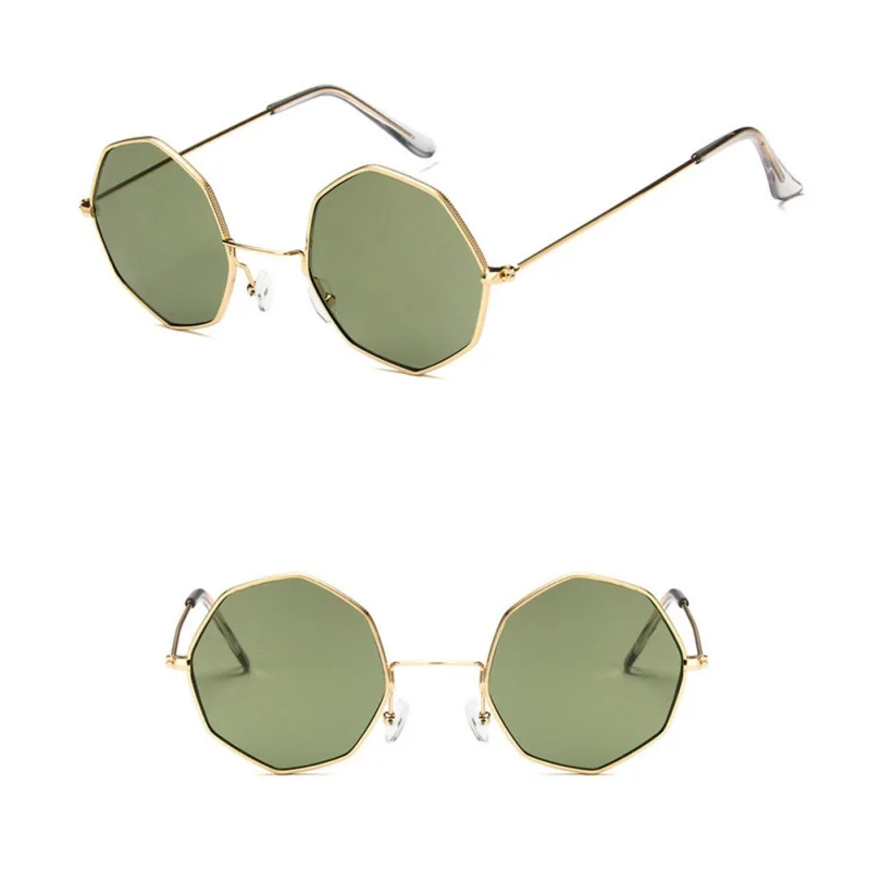 Очки водителя солнечные очки ночного видения очки для мужчин для женщин солнцезащитные очки водителя ночного вождения очки шестиугольная металлическая рамка - Название цвета: Green
