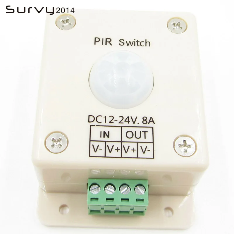 

Switch DC 12V 24V 8A PIR Motion Sensor DC 12-24V For LED Strip Light Bulb