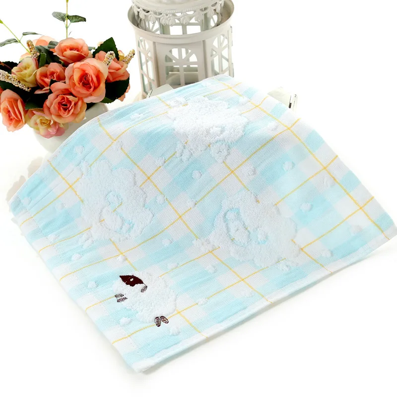 

Children Kids Girls Boys Cartoon Sheep Pattern Face Wash Towel Cotton Square Handkerchiefs 30*30CM FS0656