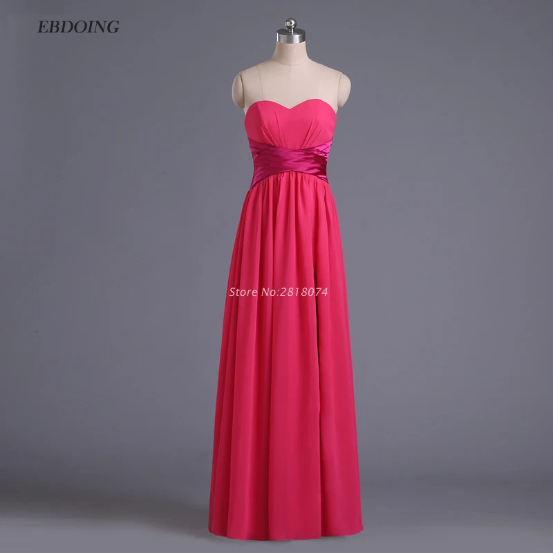 

Bridesmaid Dresses Satin Sweetheart Neckline A-line With Sashes Robe De Soiree Floor-length Wedding Party Dresses